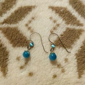 Blue hook earrings